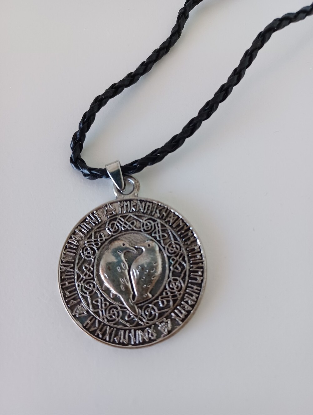 Vikings Costume Bird Necklace Silver And Black Jewelry